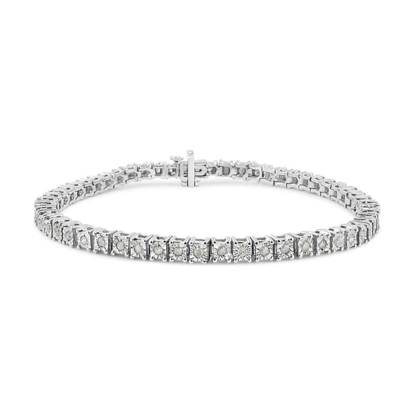 Haus of Brilliance Sterling Silver Diamond Tennis Bracelet