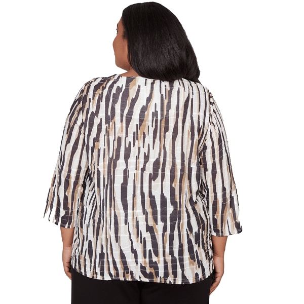 Plus Size Alfred Dunner Seville Abstract Animal Blouse