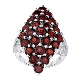 Gianni Argento Sterling Silver Genuine Garnet Large Marquise Ring