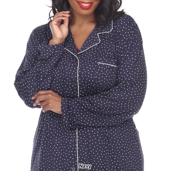 Plus Size White Mark Long Sleeve Nightshirt
