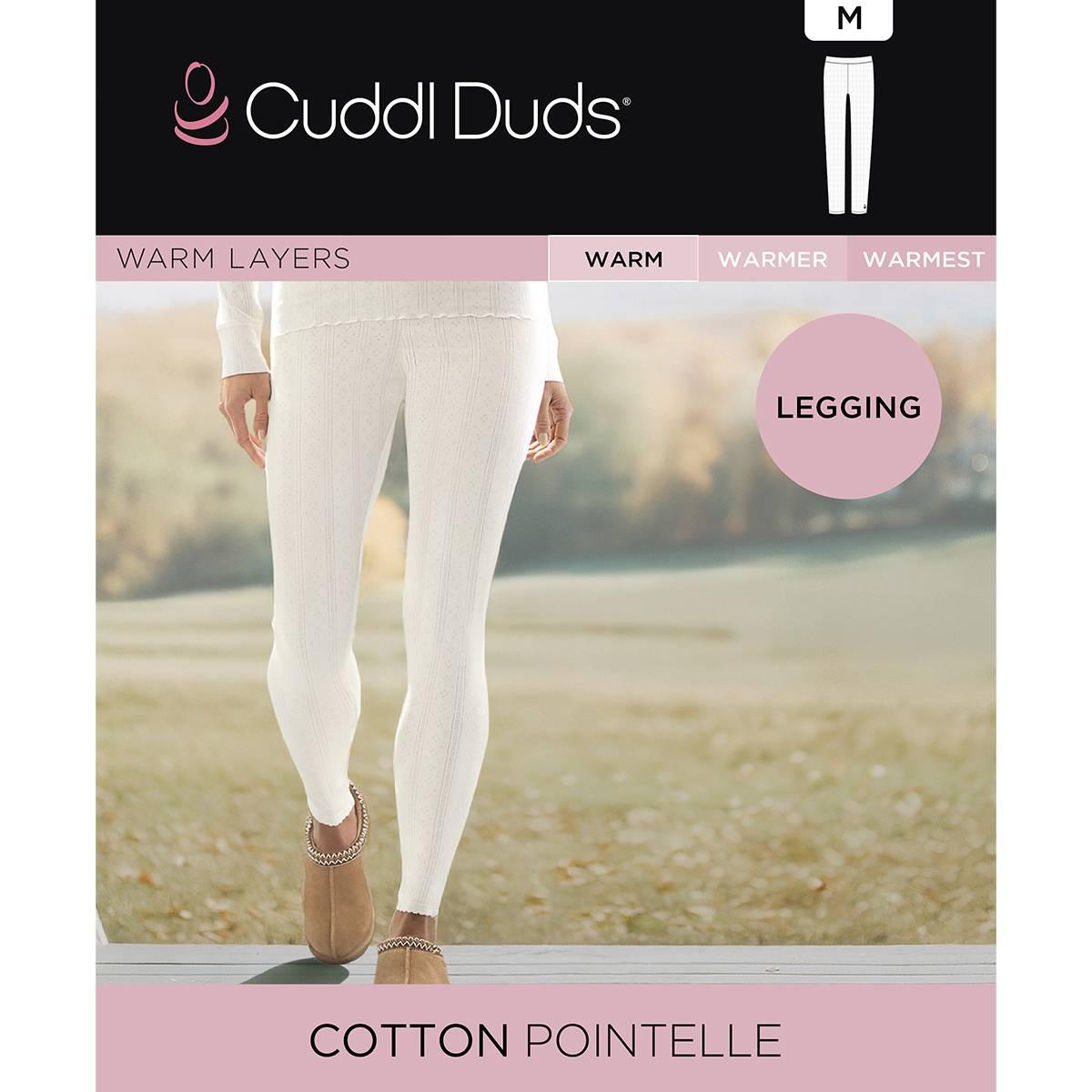 Womens Cuddl Duds® Cotton Pointelle Leggings