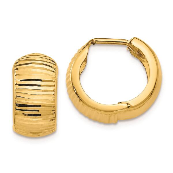 Gold Classics&#40;tm&#41; 14kt. Yellow Gold Textured Hoop Earrings - image 