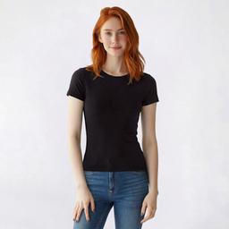 Juniors Derek Heart Hourglass Crew Neck Double Layer Tee