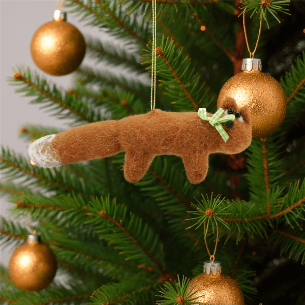 Gallerie II Orange & Green Snow Tipped Fox Christmas Ornament