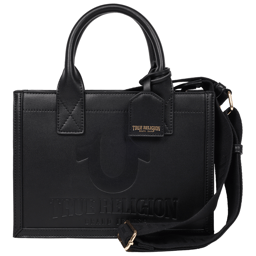 True Religion Debossed Logo Modern Tote With Shoulder Strap