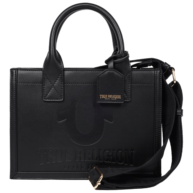 True Religion Debossed Logo Modern Tote With Shoulder Strap