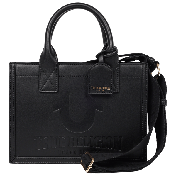 True Religion Debossed Logo Modern Tote w/ Shoulder Strap - image 