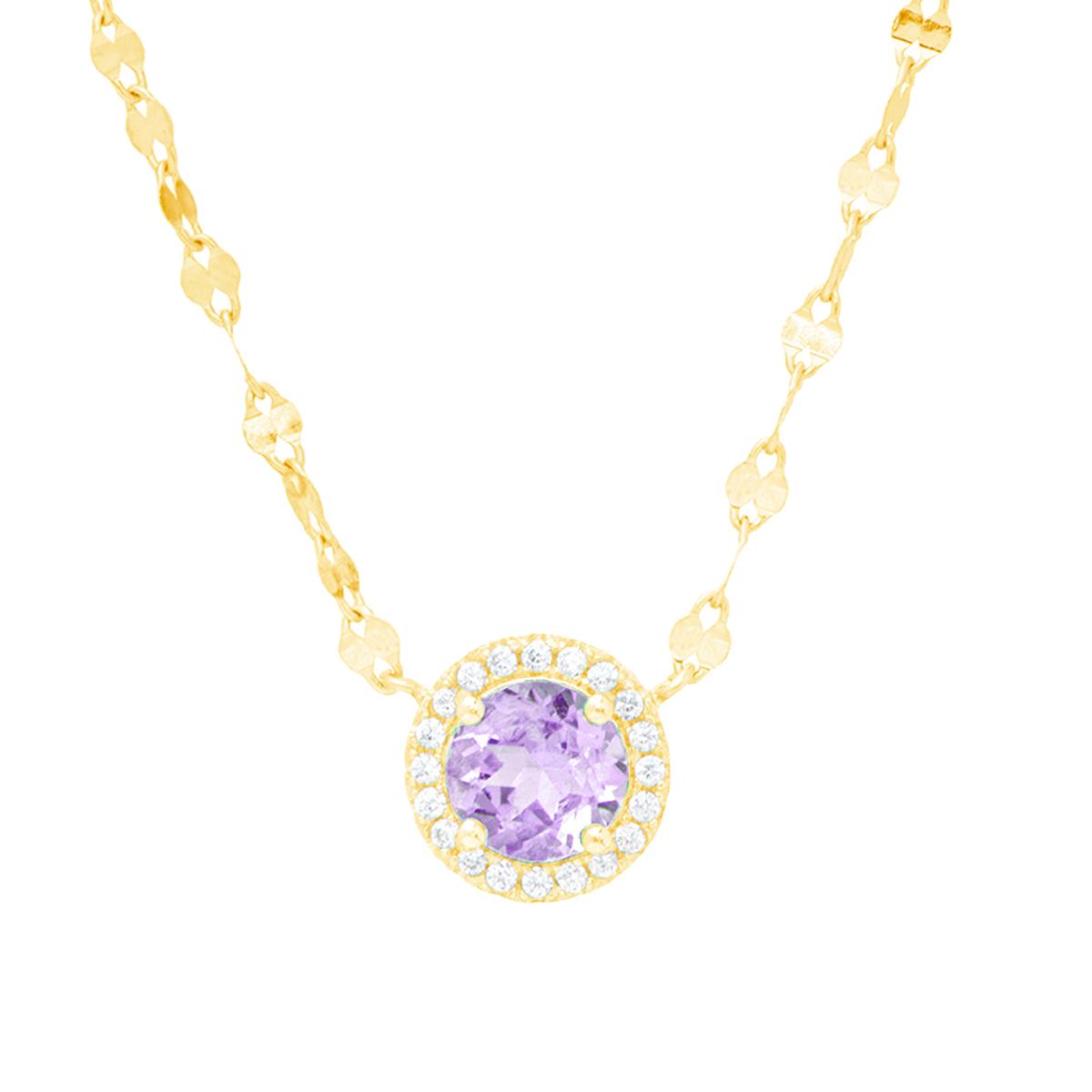 Gianni Argento Gold over Sterling Silver Amethyst Halo...