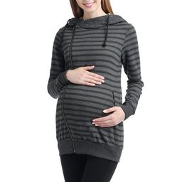 Womens Glow & Grow(R) Striped Maternity Hooded Jacket