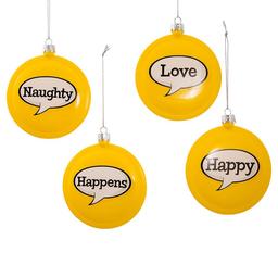 Kurt Adler Emoticon Disc 4pc. Ornaments Set