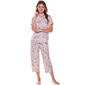 Womens Rene Rofe Short Sleeve Garden Floral Capri Pajama Set - image 1