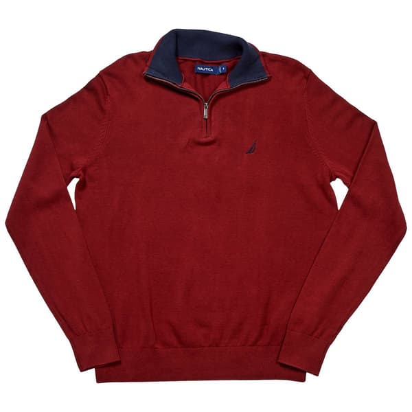 Mens Nautica Solid 1/4 Zip Navtech Sweater