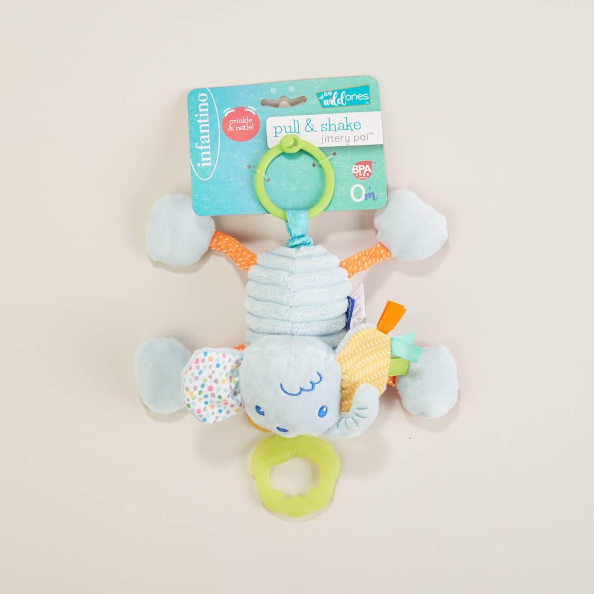 Infantino® Elephant Pull & Play Jittery Pal - Blue