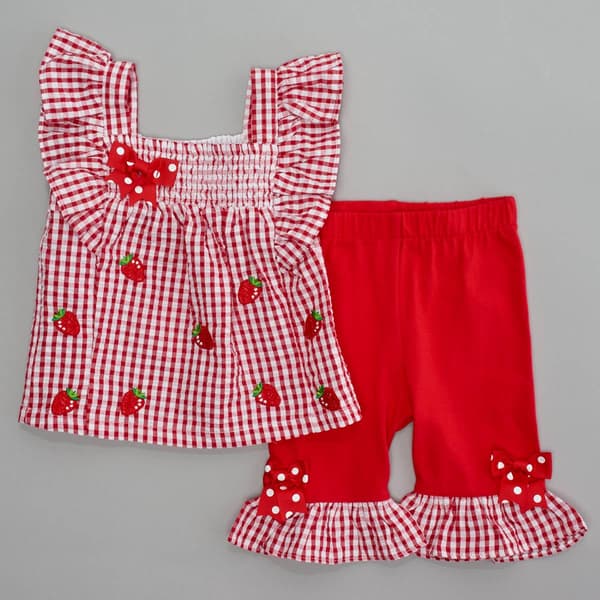 Baby Girl &#40;3-24M&#41; Rare Editions Strawberry Top & Leggings Set