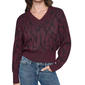 Womens DKNY Long Sleeve Textured V Neck Large Cheetah Sweater - image 1
