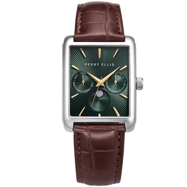 Mens Perry Ellis Silver-Tone Moon Phase Watch - PEM0001SL.UK - image 