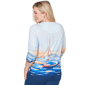 Petite Alfred Dunner Port Side 3/4 Sleeve Harbor Scene Blouse - image 1