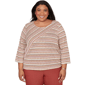 Plus Size Alfred Dunner Spice Market Spliced Textured Stripe Ruc - image 1