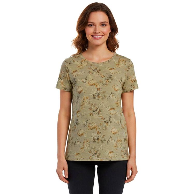 Petite Architect(R) Short Sleeve Floral Slub Tee