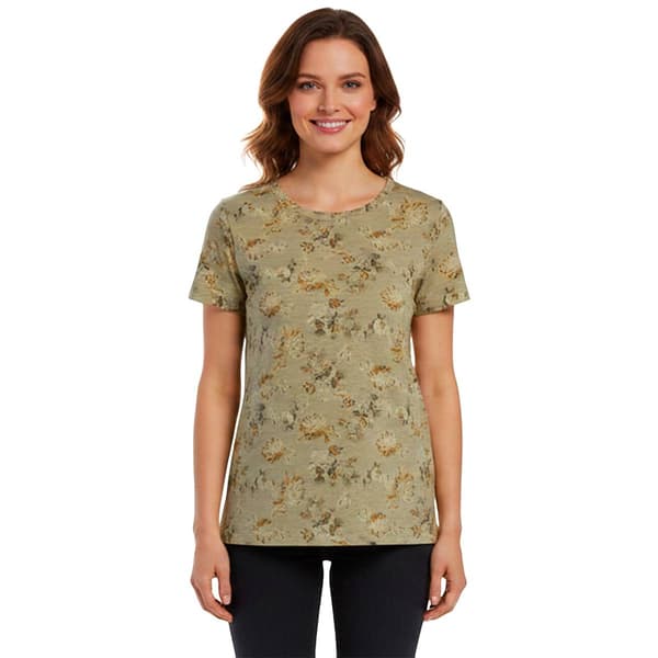 Petite Architect(R) Short Sleeve Floral Slub Tee
