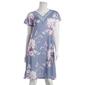 Womens Body Touch Short Sleeve Silky Lace Trim V-Neck Nightgown - image 1