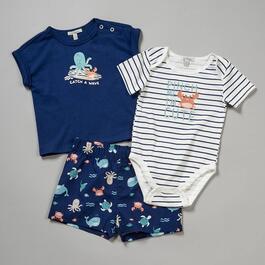 Baby Boy &#40;12-24M&#41; Minibean 3pc. Sealife & Crab Shorts Set