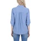Petite NY Collection 3/4 Roll Tab Sleeve Woven Button Down Blouse - image 2