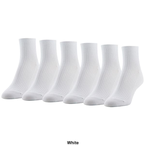 Womens Gold Toe® 6pk. Simple Rib Quarter Socks
