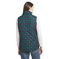 Womens LANDS’ END® Black Watch Plaid Mock Neck Zip-Up Puffer Vest - image 2