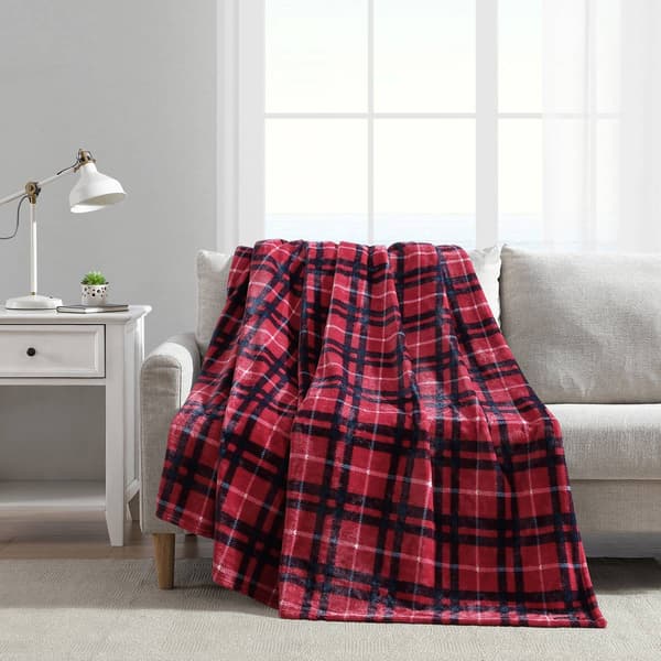 Nautica Winter Tattersall Plush-Fleece Reversible Blanket