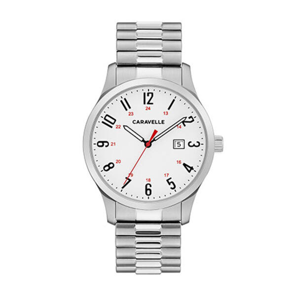 Mens Caravelle Steel Expansion Easy Reader Watch - 43B153 - image 