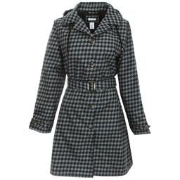 Womens Capelli New York Houndstooth Trench Raincoat