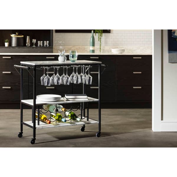 South Shore Maliza Bar Cart with Wine Bottle Storage