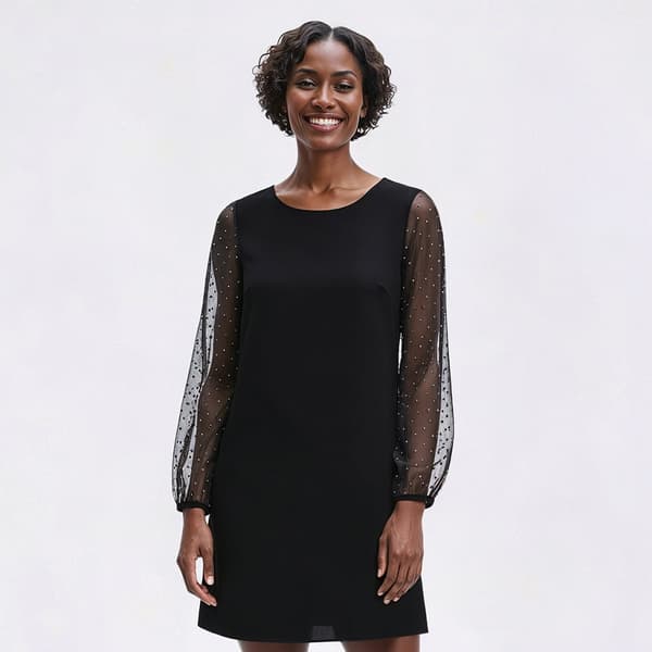 Womens MSK Long Sleeve Nailhead Sleeve Shift Dress