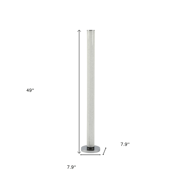 HomeRoots 49in. White Metal LED Column Floor Lamp