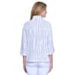 Plus Size Ali Miles 3/4 Sleeve Button Down Mix Stripe Blouse - image 2