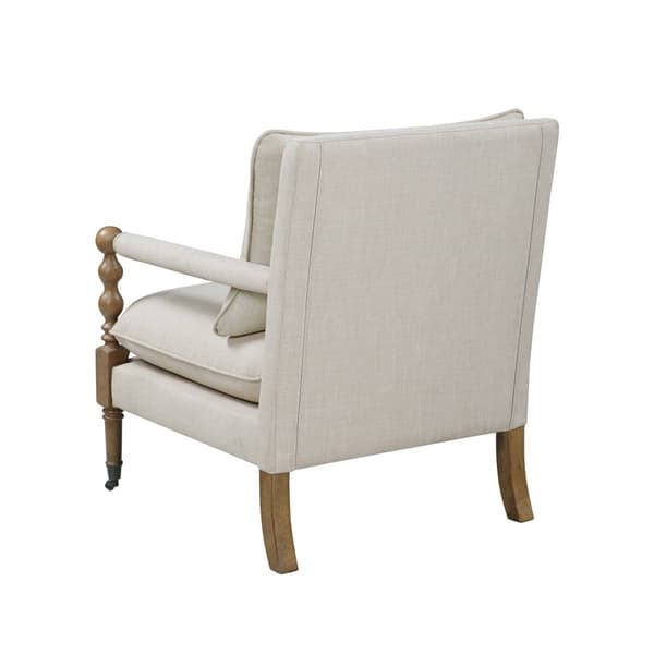 Coaster Upholstered Accent Chair with Casters - Beige/Dark Oak