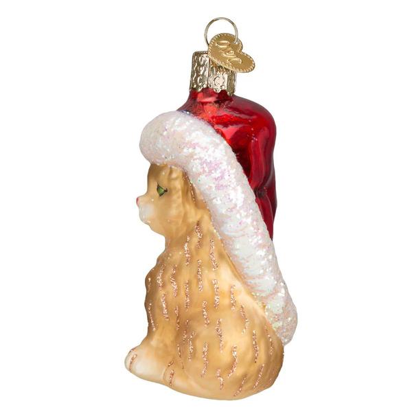 Old World Christmas Santa''s Kitten Glass Ornament