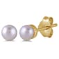 Gemstone Classics&#40;tm&#41; Gold over Silver 4mm Pearl Stud Earrings - image 1