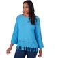 Petite Ruby Rd. Patio Party Solid Fringed Pullover Sweater - image 3