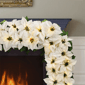 Puleo International 6ft. Pre-Lit White Poinsettia Garland - image 2