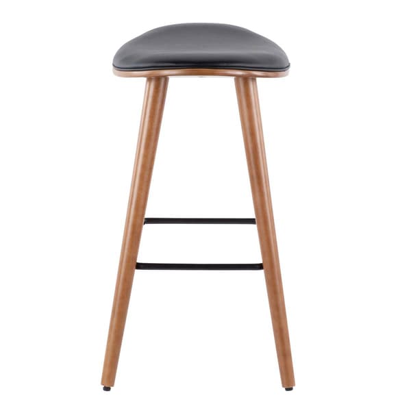 LumiSource Saddle Mid-Century Modern Counter Stools - Set of 2