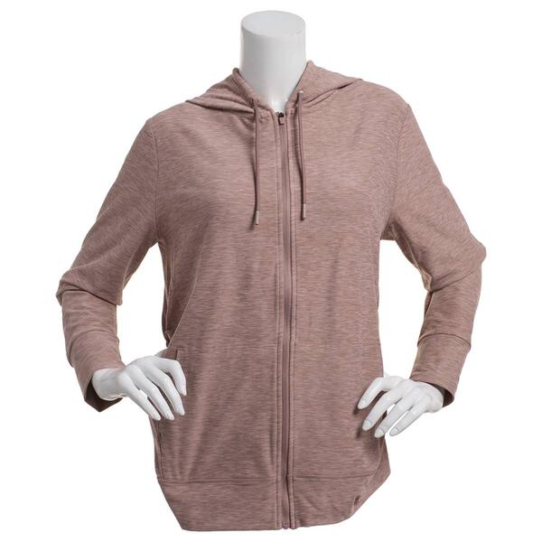 Womens Yogalicious Long Sleeve Zip Up Side Ruche Maternity Hoodie - image 