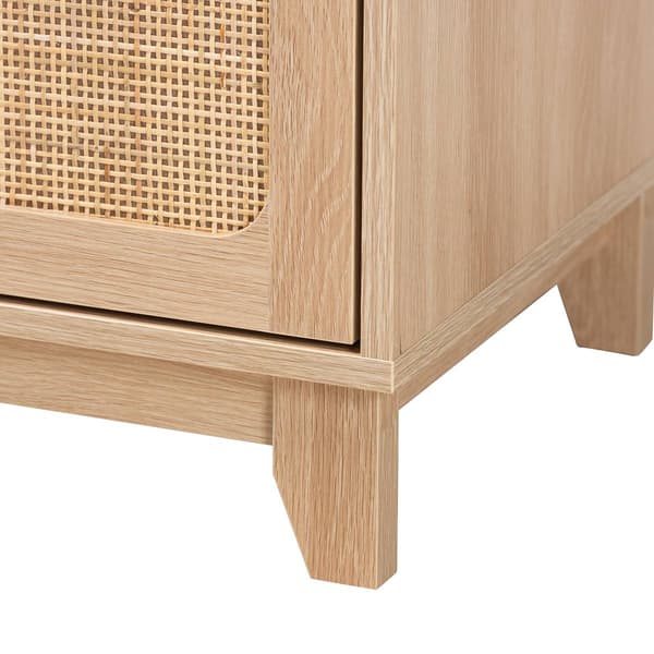 Baxton Studio Elsbeth Light Brown Wood 1-Drawer End Table