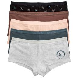 Womens Nautica 5pk. Cotton Span Boyshorts NT4463-5PKGL
