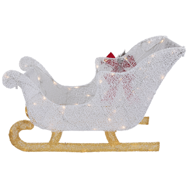Northlight LED Glittery White Sleigh Outdoor Christmas Décor