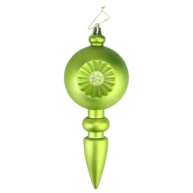 DAK 4ct. Matte Green Kiwi Retro Reflect Christmas Ornaments