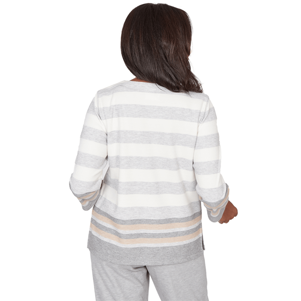 Petite Alfred Dunner Comfort & Joy Star and Stripe Blouse