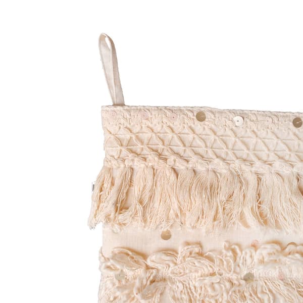 National Tree 20in. Christmas Stocking w/ Fringe & Sequin