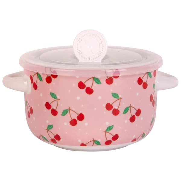 Home Essentials 25oz. Cherries 2 Handle Bowl with Lid - image 